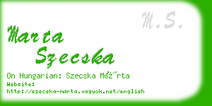 marta szecska business card